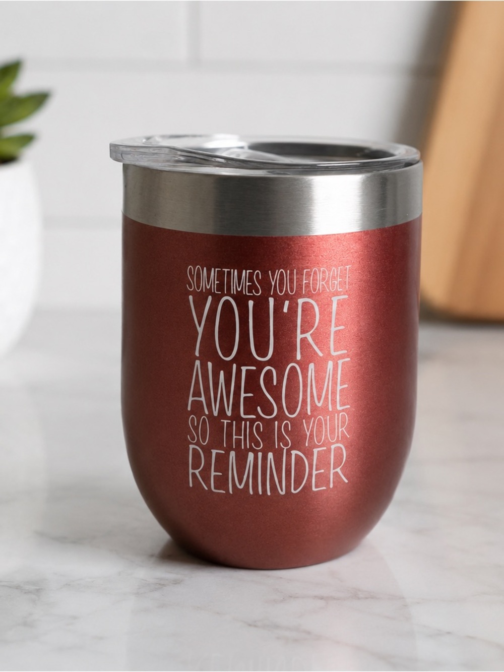 Motivational Red Stainless Steel Tumbler